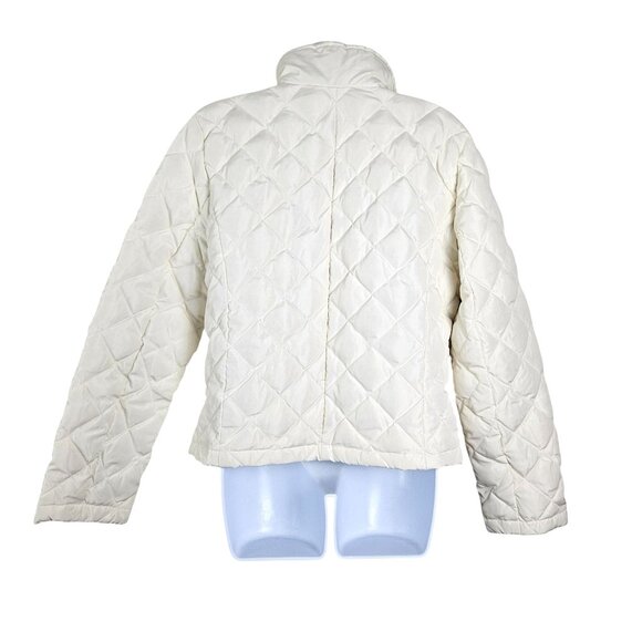 Kenneth Cole Womens Off White Med Quilted Jacket High Collar & Front Pockets - Picture 2 of 10